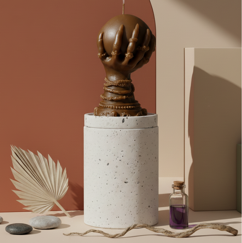 Crystal Ball Candle | Mystical Sculptural Soy Wax