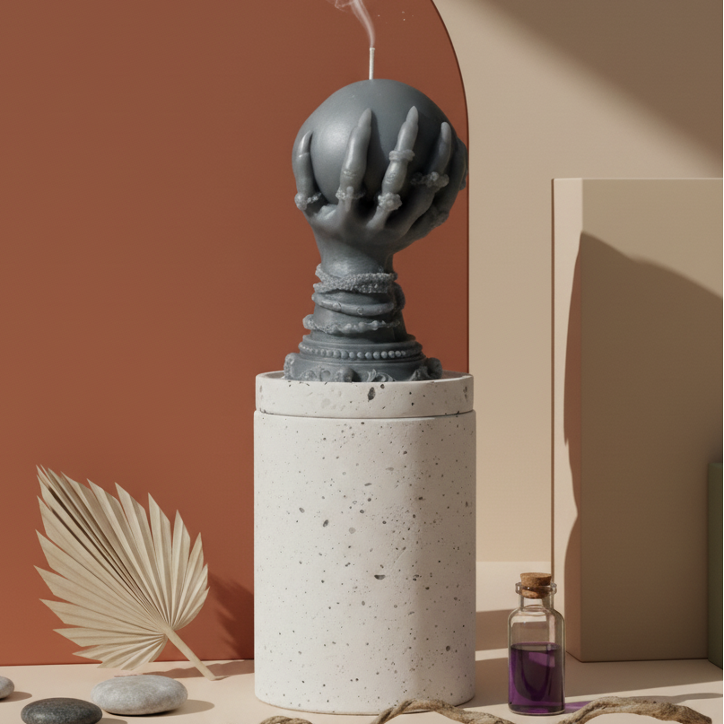Crystal Ball Candle | Mystical Sculptural Soy Wax